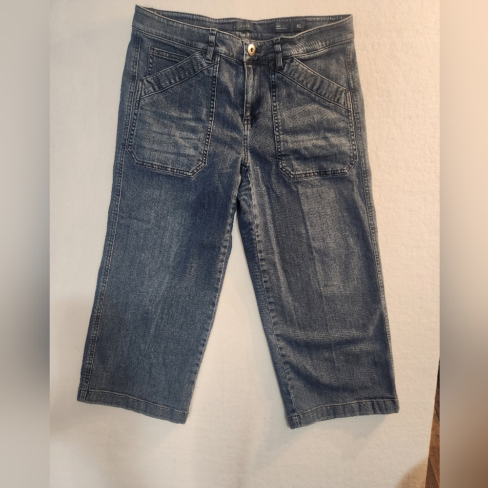 J.Jill Nantucket Full-Leg Cropped Denim Capris Sz 10P